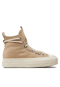 Converse Trampki Chuck Taylor All Star Lift Platform A06494C Beżowy. Kolor: beżowy. Materiał: materiał. Obcas: na platformie