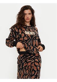 DKNY Piżama YI80028F Brązowy Relaxed Fit. Kolor: brązowy. Materiał: syntetyk