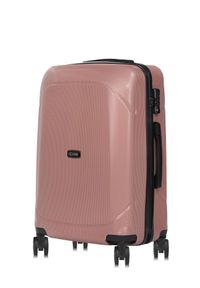 Ochnik - Komplet walizek na kółkach 19'/24'/28'. Kolor: różowy. Materiał: guma, poliester, materiał #12