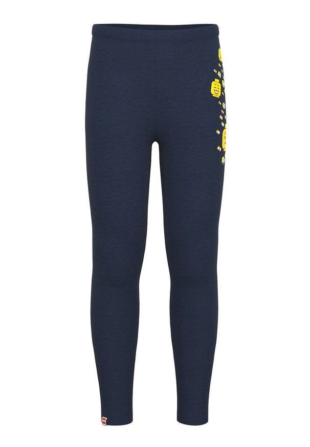 LEGO Wear - Lego Wear legginsy dziecięce kolor granatowy z nadrukiem. Stan: podwyższony. Kolor: niebieski. Wzór: nadruk