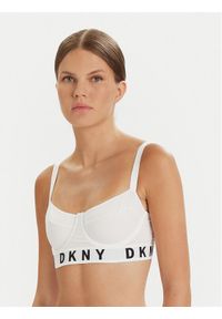 DKNY Biustonosz z fiszbiną DK4521 Biały. Kolor: biały. Materiał: bawełna