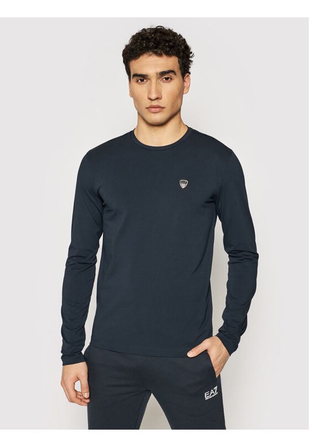 EA7 Emporio Armani Longsleeve 8NPTL9 PJ03Z 1578 Granatowy Slim Fit. Kolor: niebieski. Materiał: bawełna. Długość rękawa: długi rękaw