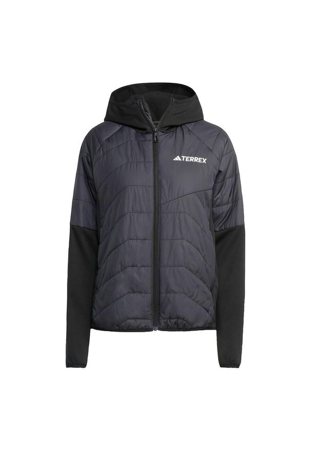 Adidas - Ocieplana hybrydowa kurtka z kapturem Terrex Multi CLIMAWARM. Typ kołnierza: kaptur. Kolor: czarny. Technologia: ClimaWarm (Adidas). Sport: turystyka piesza