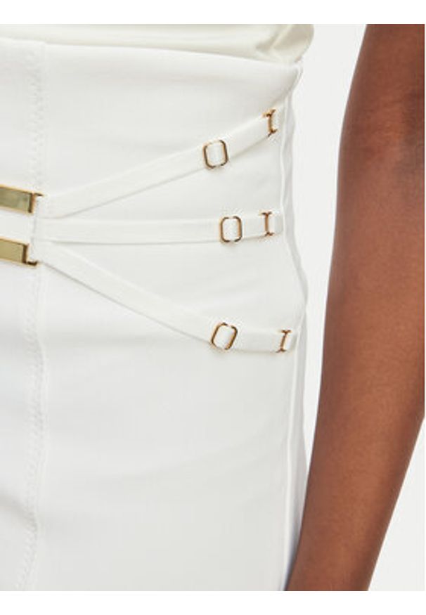 Elisabetta Franchi Spódnica mini GO-167-61E2-V320 Biały Regular Fit. Kolor: biały. Materiał: syntetyk