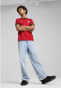 Puma - Młodzieżowa koszulka domowa Egipt 2025 PUMA Red Black. Kolor: czerwony, wielokolorowy, czarny