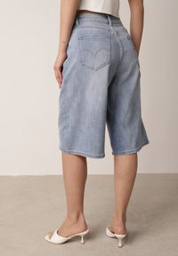 Born2be - Niebieskie Jeansowe Szorty z Bawełny w Stylu Bermudów z Szerokimi Nogawkami Neamemenis. Okazja: na co dzień, na spacer, na imprezę. Kolekcja: plus size. Kolor: niebieski. Materiał: bawełna, jeans. Sezon: lato. Styl: elegancki, casual #7