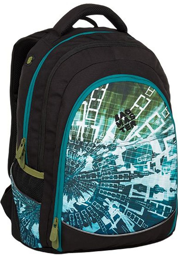 Bagmaster - BAGMASTER Plecak Młodzieżowy trzykomorowy digital 9 B Blue/green/black. Styl: młodzieżowy