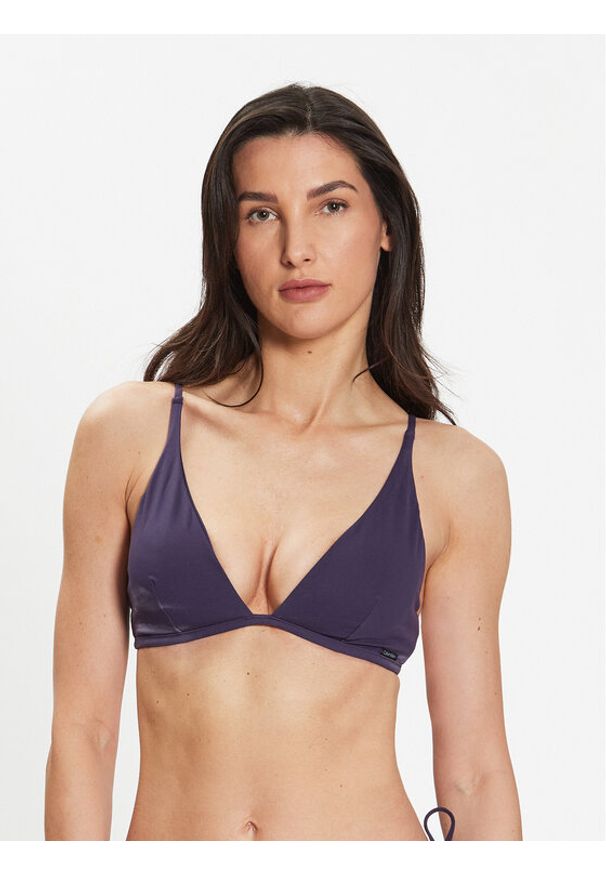 Calvin Klein Swimwear Góra od bikini KW0KW02041 Fioletowy. Kolor: fioletowy. Materiał: syntetyk