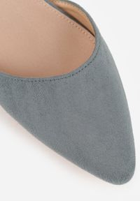 Renee - Zielone Czółenka na Słupku Vices ze Skórzaną Wkładką i Paskiem Wokół Kostki Eveliri. Okazja: na ślub cywilny, do pracy, na wesele. Zapięcie: pasek. Kolor: zielony. Materiał: skóra. Obcas: na słupku #5