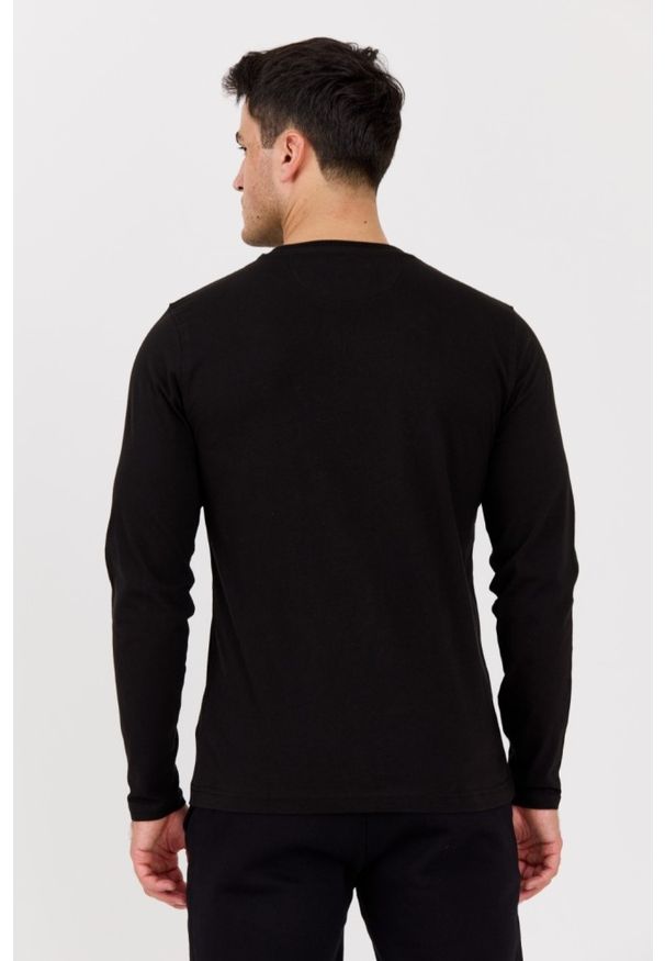 La Martina - LA MARTINA Czarny longsleeve męski JERSEY, Rozmiar XXL. Kolor: czarny. Materiał: jersey. Długość rękawa: długi rękaw
