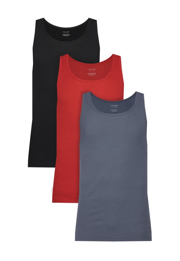 Calvin Klein Underwear Komplet 3 tank topów LV00NB4036 Kolorowy Slim Fit. Materiał: bawełna. Wzór: kolorowy