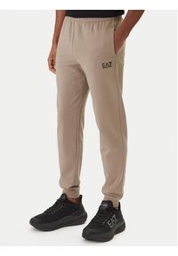 EA7 Emporio Armani Dres 8NPV60 PJVRZ Beżowy Regular Fit. Kolor: beżowy. Materiał: bawełna #6