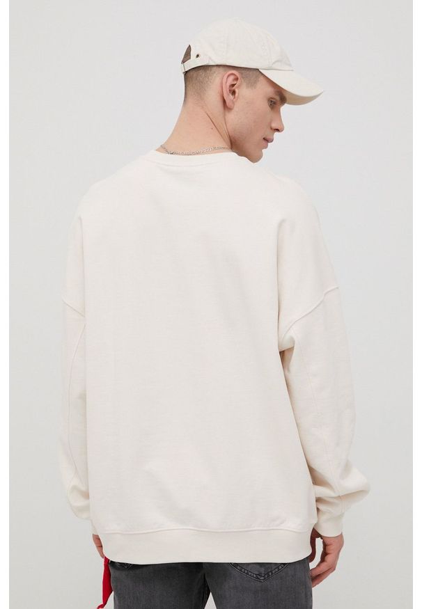 Dr. Denim bluza bawełniana męska kolor beżowy gładka. Kolor: beżowy. Materiał: denim, bawełna. Wzór: gładki