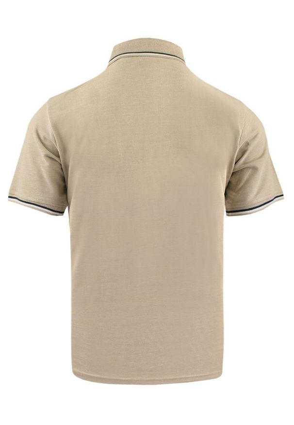Męska, Bawełniana Koszulka Polo - Pako Jeans - Beżowa. Okazja: na co dzień. Typ kołnierza: polo. Kolor: beżowy, wielokolorowy, brązowy. Materiał: bawełna. Styl: casual