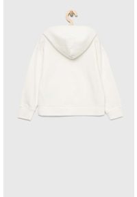 GAP bluza dziecięca x Disney kolor biały z kapturem z nadrukiem. Typ kołnierza: kaptur. Kolor: biały. Materiał: materiał. Wzór: nadruk, motyw z bajki #2