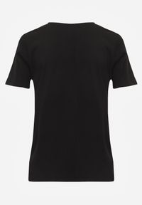 Renee - Czarny T-shirt z Krótkim Rękawem z Gładkiej Bawełny Jaellora. Kolor: czarny. Materiał: bawełna. Długość rękawa: krótki rękaw. Długość: krótkie. Wzór: gładki. Styl: elegancki, klasyczny #5