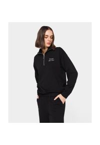 Bluza dla kobiet Carpatree Sports Club. Kolor: czarny. Materiał: dresówka. Wzór: haft