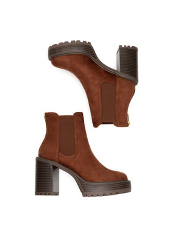 Nine West Botki WFA3374-1 Brązowy. Kolor: brązowy. Materiał: materiał