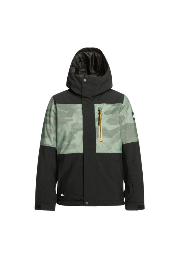 Kurtka narciarska chłopięca Quiksilver Mission. Kolor: zielony. Materiał: poliester. Sezon: zima. Sport: narciarstwo