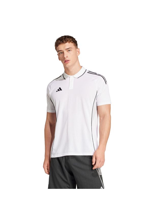 Adidas - Koszulka męska adidas Tiro 25 Competition Polo. Typ kołnierza: polo. Kolor: biały, wielokolorowy, czarny. Styl: sportowy