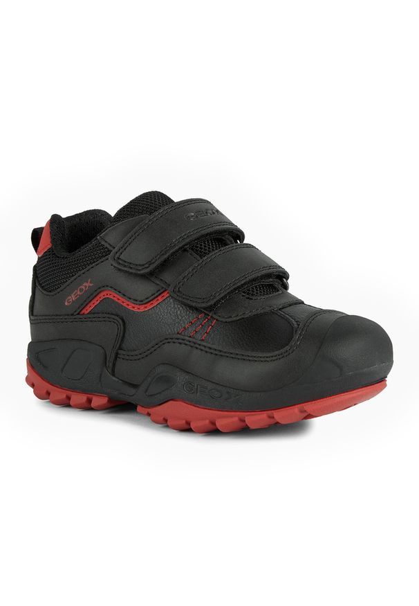Buty juniorskie Geox New Savage. Kolor: czerwony, wielokolorowy, czarny. Materiał: tkanina, syntetyk