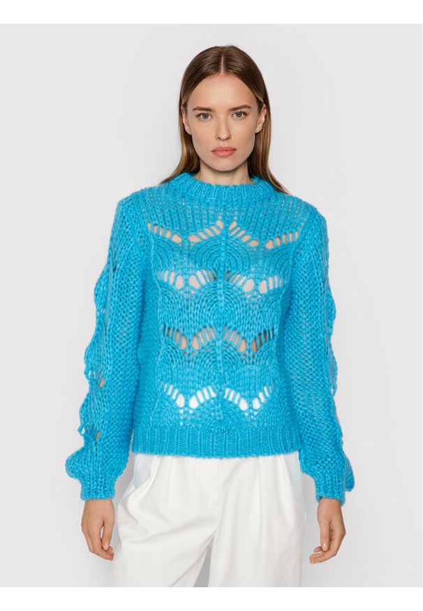 Pinko Sweter Frossasco 1G1682 Y7DD Niebieski Regular Fit. Kolor: niebieski. Materiał: syntetyk