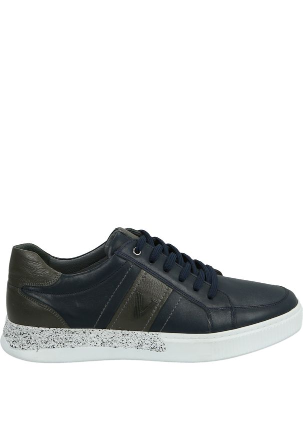 Venezia - SNEAKERSY MĘSKIE 5052 NAVY-GREY. Materiał: materiał, skóra, syntetyk