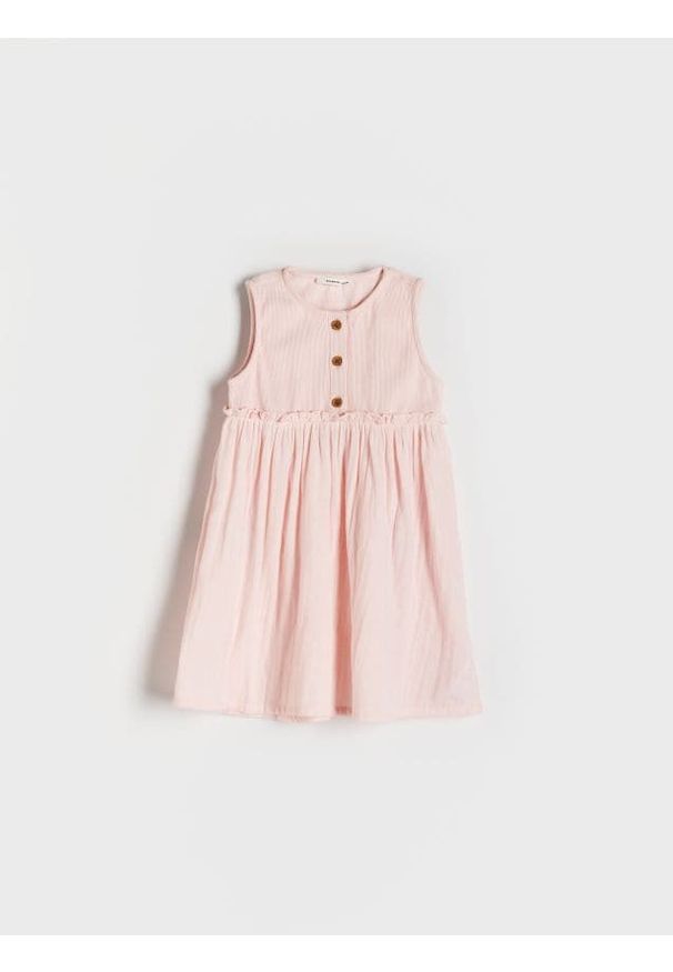 Reserved - Sukienka bez rękawów - pastelowy róż. Kolor: różowy. Materiał: bawełna
