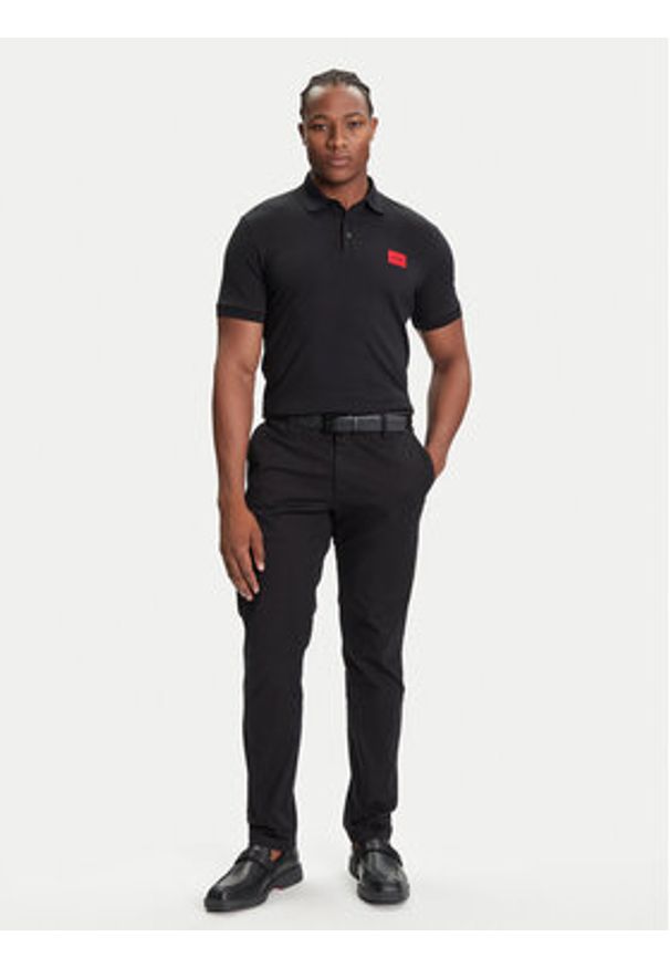 Hugo Polo Dereso222 50466202 Czarny Slim Fit. Typ kołnierza: polo. Kolor: czarny. Materiał: bawełna