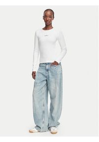 Guess Jeans Bluzka W6YP14 K3821 Biały Slim Fit. Kolor: biały. Materiał: bawełna #2