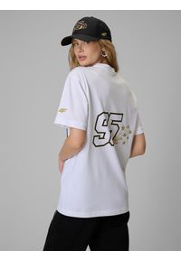 4f - 4F T-shirt regular z nadrukiem uniseks 4F x Bartosz Zmarzlik - biały M. Okazja: na co dzień. Kolor: biały. Materiał: materiał, bawełna. Wzór: nadruk. Styl: sportowy, klasyczny, casual #2