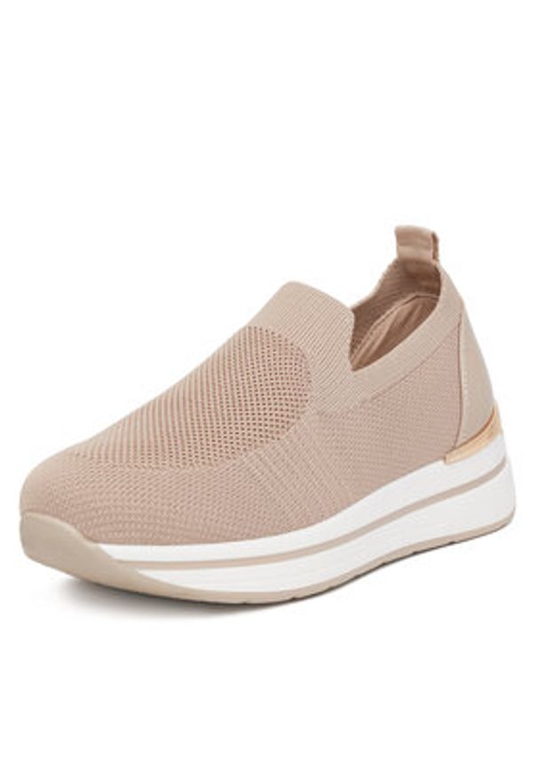 Clara Barson Sneakersy WS276-01 Beżowy. Kolor: beżowy. Materiał: materiał
