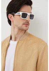 DSQUARED2 okulary przeciwsłoneczne męskie kolor biały. Kształt: prostokątne. Kolor: biały #1