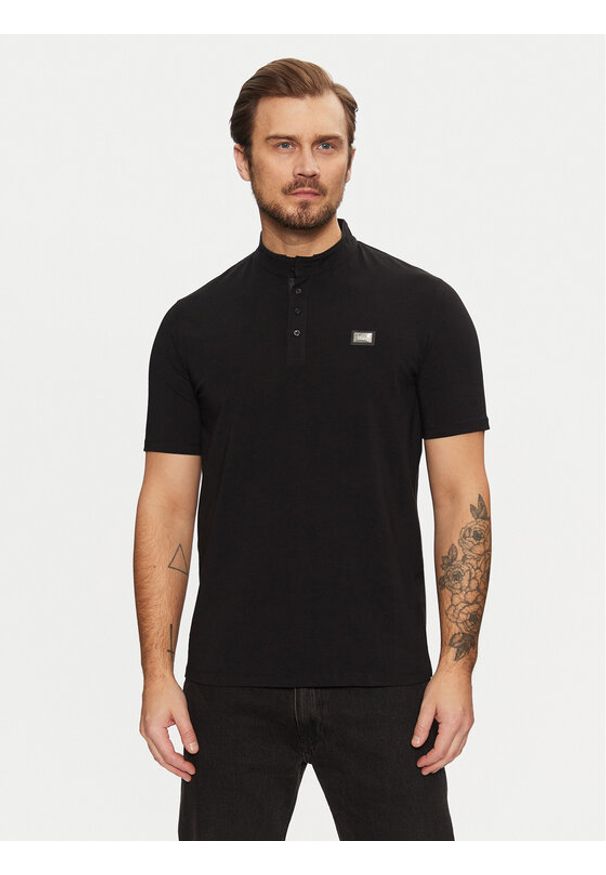 Karl Lagerfeld - KARL LAGERFELD Polo 745089 551221 Czarny Regular Fit. Typ kołnierza: polo. Kolor: czarny. Materiał: bawełna