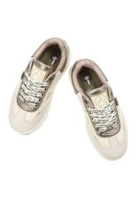 Sneakersy damskie Anekke, cholewka ze skóry naturalnej sznurowane na solidnej podeszwie, beżowe, 42370-491. Okazja: na co dzień. Zapięcie: sznurówki. Kolor: beżowy. Materiał: skóra. Szerokość cholewki: normalna. Wzór: nadruk #5