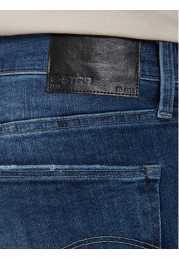 G-Star RAW - G-Star Raw Szorty jeansowe 3301 D10481-C051 Niebieski Slim Fit. Kolor: niebieski. Materiał: bawełna
