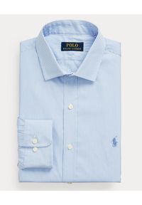 Ralph Lauren - RALPH LAUREN - Niebieska koszula w białe paski Slim Fit. Typ kołnierza: polo. Kolor: niebieski. Materiał: bawełna, prążkowany. Długość rękawa: długi rękaw. Długość: długie. Wzór: paski #3