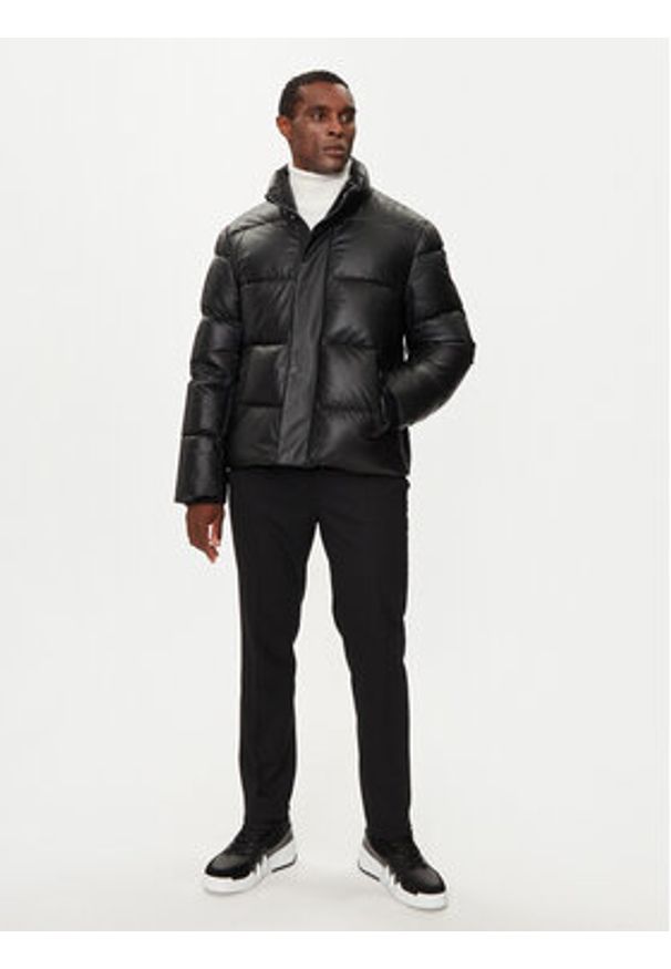 Moose Knuckles Kurtka skórzana Kings M34ML311 Czarny Regular Fit. Kolor: czarny. Materiał: skóra