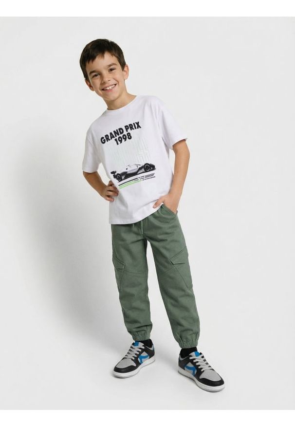 Sinsay - Jeansy jogger - zielony. Kolor: zielony