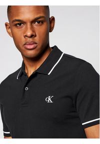 Calvin Klein Jeans Polo J30J315603 Czarny Slim Fit. Typ kołnierza: polo. Kolor: czarny. Materiał: bawełna