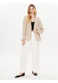 Weekend Max Mara Marynarka Nalut 2350410431 Beżowy Regular Fit. Kolor: beżowy. Materiał: len #3