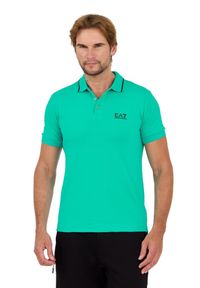 EA7 Emporio Armani - EA7 Zielona męska koszulka polo, Rozmiar L. Typ kołnierza: polo. Kolor: zielony #6
