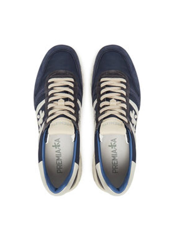 Premiata Sneakersy LANDER VAR 7204 Granatowy. Kolor: niebieski. Materiał: zamsz, skóra