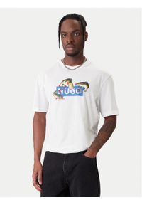 Hugo - HUGO T-Shirt Nalotrix 50554349 Biały Regular Fit. Kolor: biały. Materiał: bawełna #1