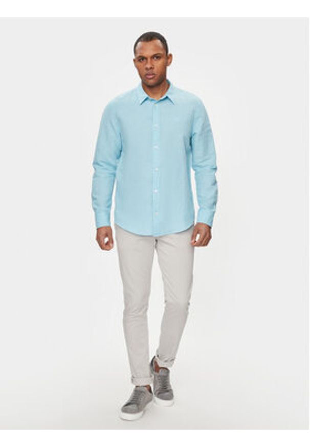 Lee Koszula Patch 112349050 Niebieski Regular Fit. Kolor: niebieski. Materiał: bawełna