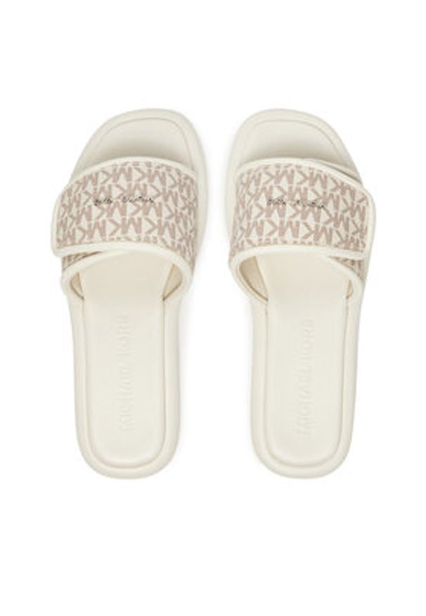 MICHAEL Michael Kors Klapki Suki 40S5SKFA1B Biały. Kolor: biały. Materiał: skóra