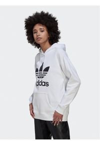 Adidas - adidas Bluza adicolor Trefoil HN8329 Biały Regular Fit. Kolor: biały. Materiał: bawełna #1