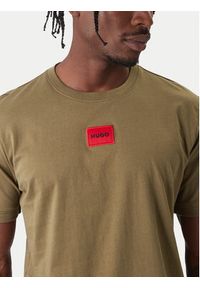 Hugo - HUGO T-Shirt Diragolino 50447978 Zielony Regular Fit. Kolor: zielony. Materiał: bawełna #5
