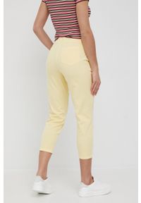 Pennyblack spodnie damskie kolor żółty proste high waist. Stan: podwyższony. Kolor: żółty. Materiał: materiał