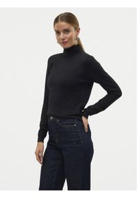 Vero Moda Golf Iris 10320450 Czarny Slim Fit. Typ kołnierza: golf. Kolor: czarny. Materiał: syntetyk, wiskoza